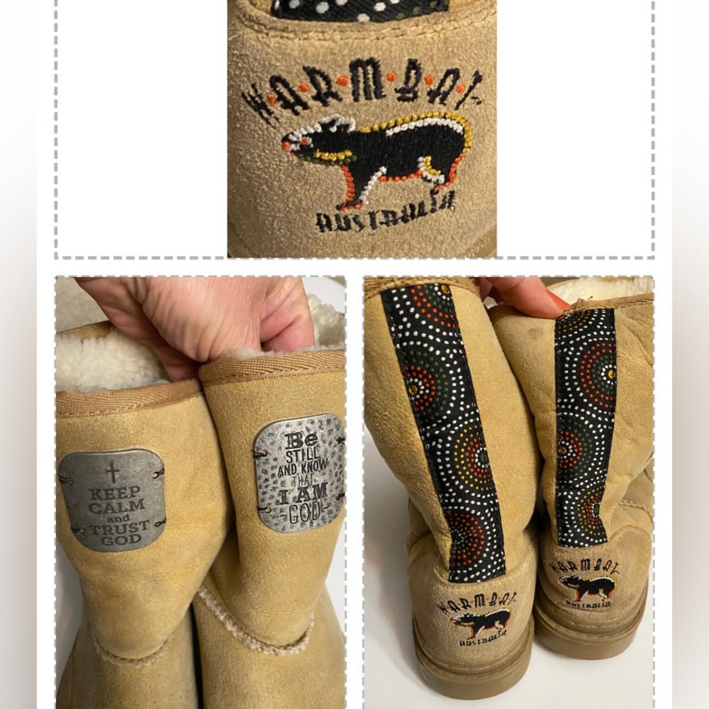 Warmbat Chestnut Tan Soft Australian Sheepskin Winter Boots Woman’s Size 8